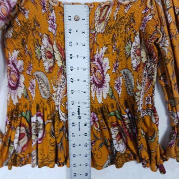 Anthropologie Conditions Apply Smocked Peplum Top, Medium, Ruffled, Cottage Core - Picture 8 of 16